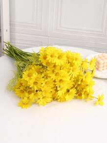 Simulation Chrysanthemum Handicraft Flower Bouquet Decor Plastic Dry Flowers For Table Decoration In Mall, Living Room, Small Chrysanthemum Daisy - Multicolor - View 12
