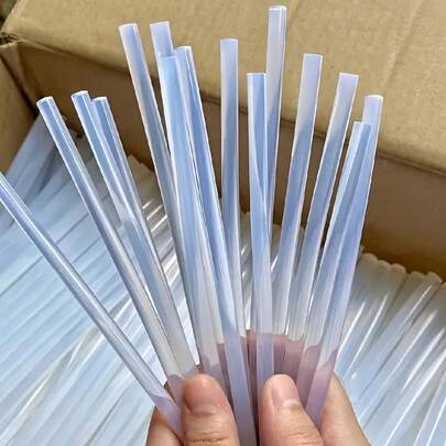 100 支迷你超透明热熔胶棒，0.27 X 7.87 英寸透明热熔胶，光滑清晰，无烟无味，粘合能力强，与大多数胶枪兼容，适用于 DIY、艺术、工艺品、密封、木工、塑料、织物、陶瓷产品工具的工点数量可能存在高达 5% 的差异
