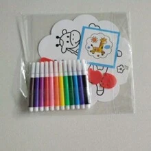 SHOULI 5入組隨機卡通塗鴉手繪扇子，DIY廣告扇，可愛動物空白扇，適用於兒童藝術項目，節日裝飾，小禮物 - 彩色 - 查看 6