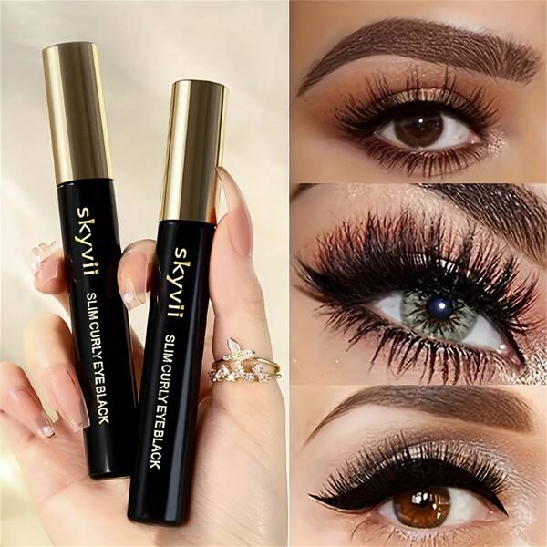 Waterproof & Sweatproof Lengthening Curling Thickening Mascara, Long Lasting, Non-Smudge, Base Eyelash Mascara