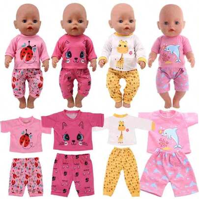 1pc Doll Clothes Set For 18-Inch Dolls, Home & Outdoor Casual Sport Outfit With Glasses (Doll Not Included)