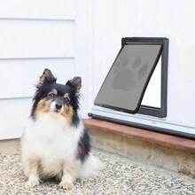 New Pet Door For Dogs And Cats, Suitable For Screen Doors, Easy To Install Lockable Sliding Pet Screen Door For Large Dogs, Small Dogs And Cats - Black - View 8