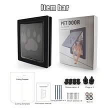 New Pet Door For Dogs And Cats, Suitable For Screen Doors, Easy To Install Lockable Sliding Pet Screen Door For Large Dogs, Small Dogs And Cats - Black - View 6