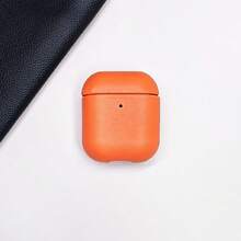 全覆盖纯色 PU 耳机保护壳，兼容 Airpods 2/3/Pro/Pro2，黑色/橙色/棕色/金棕色