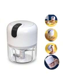 Mini Processador Elétrico de Alimentos Portátil com 3 lâminas de aço inox USB 250 ml Bivolt - Multicolorido - Visão 4