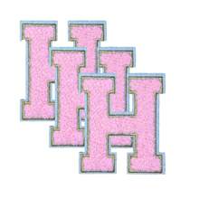 3 件 A-Z 3.15 英寸大号雪尼尔刺绣字母贴片，熨烫缝制字母贴片，用于衣服、夹克、帽子、书籍、背包的缝制贴花 - DIY 刺绣用品 - 白色 - 查看 38