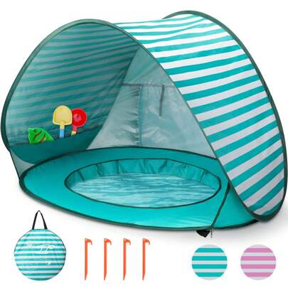 Tenda da spiaggia istantanea per bambini, tenda portatile per bambini con protezione UPF 50+ dai raggi UV, adatta per uso interno ed esterno (tipo piscina), che stimola creatività e immaginazione