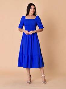 Women Dresses - Royal Blue - View 2