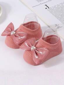 6 双婴儿蝴蝶结公主袜、防滑地板袜和船袜 - 彩色 - 查看 5