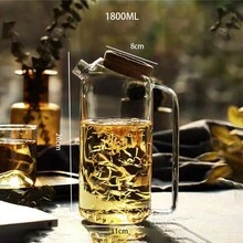 1 Bình Đựng Nước Lạnh Bằng Thủy Tinh Trong Suốt 800Ml/1200Ml/1700Ml Với Thiết Kế Mới Thủy Tinh Borosilicate Cao Chịu Nhiệt Và Nắp Nút Cho Trà Và Đồ Uống - Màu trong suốt - Xem 6