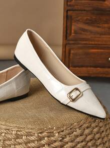 Women's Pointed Low Vamp Flat Shoes For Parties, Casual Wear, Spring/Summer, Apricot Color, Suitable For Daily Outdoor Activities With Versatile Design - Apricot - View 5