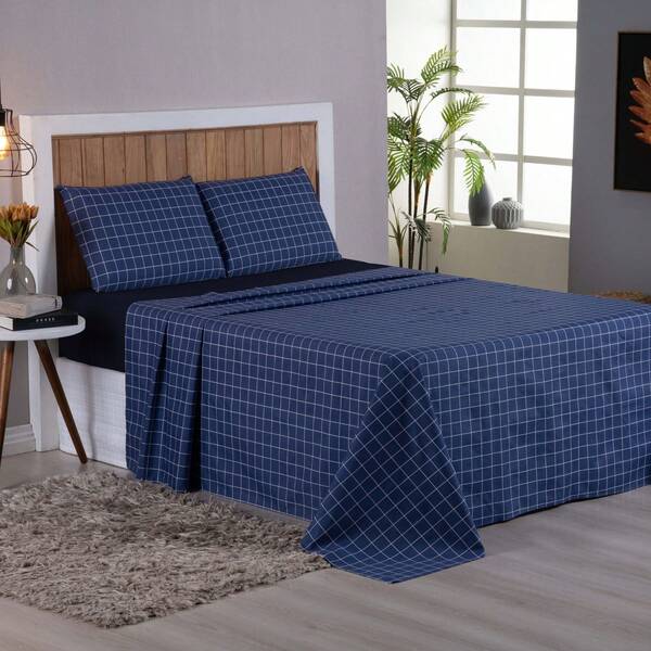 Jogo De Lençol Casal 4 Peças Percal Estampado 200 Fios