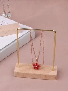 Simple Iron Bamboo Styled Jewelry Organizer, Earring Bracelet Necklace Display Stand (1pc) - Gold - View 3