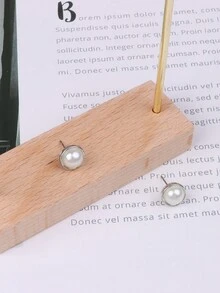 Simple Iron Bamboo Styled Jewelry Organizer, Earring Bracelet Necklace Display Stand (1pc) - Gold - View 8