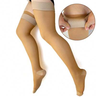 Sports Outdoor Glue Anti-Slip Over-The-Knee 200D Compression Stockings With True Heel, Thin Section, Elasticity And Pressure For Sports Activities