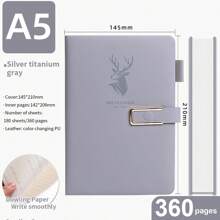 1 件 A5 笔记本，带简易扣，160/320 页，加厚，适用于学生和商务、办公室、会议、学校用品、返校 - 多色 - 查看 20