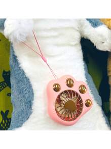 Ventilador mini cat fashion portátil recargable escritorio oficina incluye correa - Blanco - Ver 5