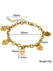 Personalisiertes herzförmiges Anhänger Armband aus Edelstahl mit Familienname, für Mutter, beste Freundin, Stilvolle Geschenkidee, Herbstmode, Lässig, Vintage, Old Money, schlicht, süß, unisex, Punk, personalisiert, einzigartig, ideale Geschenke für Ihn, Freundin, Mama, Familie, Freunde, Tochter, Sie, Großeltern, Freund, Papa, Sohn, zu Jahrestagen, Geburtstagen, für den täglichen Gebrauch, Abschlussball, Muttertag, Valentinstag, Abschluss, Hochzeit, Vatertag