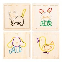 DIY Embroidery Thread Kit For Handmade Sewing, Early Education, Wooden Toy With Intellectual Props As Gift - Multicolor - View 10