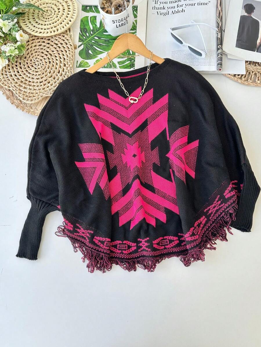 Women Sweaters - 玫瑰紅 - 查看 1