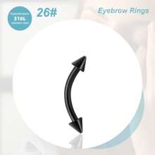 Morlyda 1-28 chiếc khuyên xỏ lông mày 16G thép không gỉ cong thanh tạ nhỏ màu đen khuyên lông mày dọc Labret môi trang sức tai Daith Tragus Rook Helix khuyên tai rốn nhỏ khuyên rốn môi cho phụ nữ nam giới mặc hàng ngày dự tiệc - Nhiều màu - Xem 21
