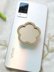 1pc Luxury Rhinestone Heart Mobile Phone Stand, Extendable And Portable For Stable Hands-Free Viewing During Movie And Drama Binge-Watching Compatible With IPhone, Android Phone, Gift For Birthday, Family, Friends Push-Pull Phone Grip, Phone Holder, Phone Accessories - Multicolor - View 9