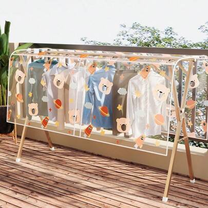 1pc Outdoor Clothes Drying Artifact For Balcony, EVA Dust Cover Protects From Rain, Bird Droppings & Animal Feces, Waterproof Clothes Hanger Cover