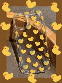 卡通鸭子印花透明手机壳适用于 iPhone11/12/13/14/15/15pro/15 Plus/15 Promax/7plus/8plus/X/Xs Max/Xr/11pro/12pro/13pro/14pro/12mini/13mini/11promax/12promax/13promax/14promax/14plus/6/6s/6plus/7/8/Se&兼容三星 Galaxy/A54/A14/A12/A13/A15/A32/A33/A24/A52S/S20/S21/S22/S23/S24/S23Plus/S24ultra - 無色 - 查看 1