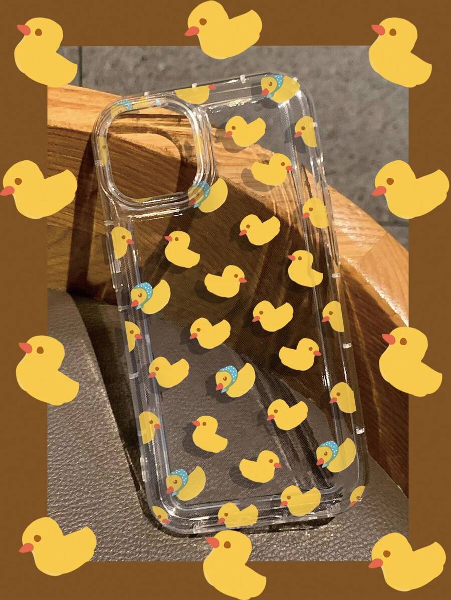 卡通鸭子印花透明手机壳适用于 iPhone11/12/13/14/15/15pro/15 Plus/15 Promax/7plus/8plus/X/Xs Max/Xr/11pro/12pro/13pro/14pro/12mini/13mini/11promax/12promax/13promax/14promax/14plus/6/6s/6plus/7/8/Se&兼容三星 Galaxy/A54/A14/A12/A13/A15/A32/A33/A24/A52S/S20/S21/S22/S23/S24/S23Plus/S24ultra - 無色 - 查看 1