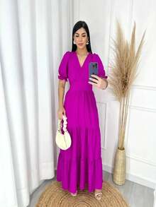 Women Dresses - 玫瑰紅 - 查看 2