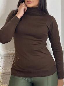 Women Sweaters - 鏽棕色 - 查看 2