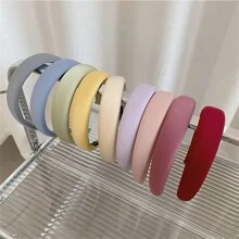 Băng đô xốp bóng satin, băng đô cao màu kẹo mới, phụ kiện tóc mùa hè màu trơn cho nữ, băng đô, băng đô vòng tóc - Nhiều màu - Xem 2
