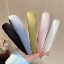 Băng đô xốp bóng satin, băng đô cao màu kẹo mới, phụ kiện tóc mùa hè màu trơn cho nữ, băng đô, băng đô vòng tóc - Nhiều màu - Xem 3