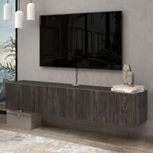 Atelier Mobili Floating TV Stand, Floating Entertainment Center, Floating TV Console, Floating Media Console, Floating TV Stand Wall Mounted - 黑色 - 查看 2