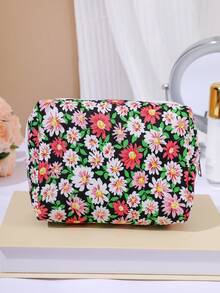 1入韓風氣質菊花八角化妝包，可折疊旅行大容量儲物化妝工具收納袋 - 彩色 - 查看 18