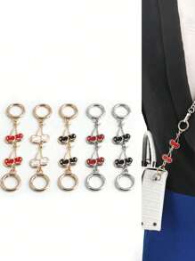 1PC Cherry Pattern Bag Extension Chain Underarm Bag Chain For Replacement Shoulder Strap,Cherry Shape Fastener Bag Extension Chain Bag Shoulder Strap Bag Accessories Bag Extender Chain Used For Handbag & Wallet Making Pendant Bag Accessories Replacement Parts