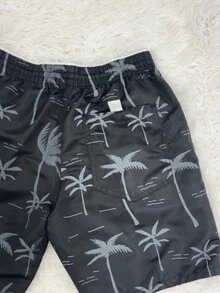 Men Beach Shorts - 黑與白 - 查看 3