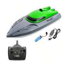 806升級版RC電動船，2.4G可充電。單電池版本。紅色，藍色，綠色。隨機顏色發貨。遙控電池不包括，請另外購買。以實物為準。 - 彩色 - 查看 6