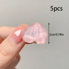 5/20入組迷你透明粉色山茶花髮夾，可愛的蝴蝶結夾鉗適用於女孩，春秋髮飾 - 彩色 - 查看 8