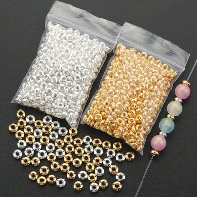 74pcs Round Bead End Caps For DIY Jewelry Making
