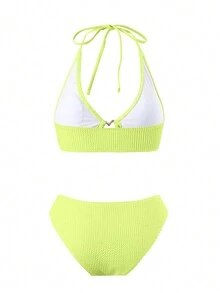 Bộ Bikini Dây Đeo Vai Dành Cho Spa Và Tắm, Bikini Neon Mới Về - Màu Mù tạt vàng - Xem 3