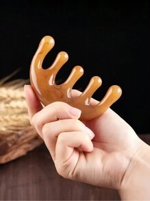 2入組穴位按摩梳，頭皮按摩器，平順穴位按摩器，適用於男女頭部治療，特殊寬齒梳子 - 彩色 - 查看 6