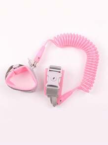 1 pieza Cuerda retráctil con llave y cerradura para evitar que los bebés/niños pequeños se pierdan, cuerda de tracción con cordón de identificación - Rosa - Ver 5