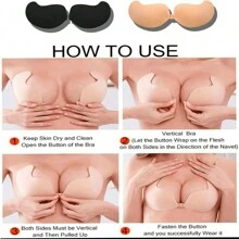 芒果形矽膠乳貼。自粘式無肩帶無縫推進內衣，透氣柔軟的支撐，適用於戶外活動。身體黏著墊