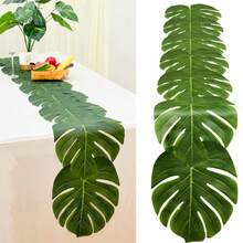 1/2/4 件仿棕榈叶桌旗 72 英寸热带棕榈叶桌布适用于夏威夷热带婚礼派对家居厨房餐厅装饰 - 純色 - 查看 1