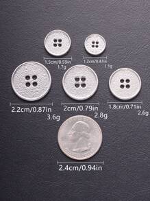 10pcs/set Clothing Hand-sewn Metal & Fabric Buttons Diy Handmade Decoration - Gold - View 21