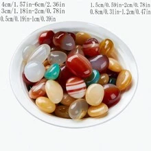 1入組雨花石原石魚缸裝飾花盆，多肉鋪路，五彩石庭園觀賞水耕石