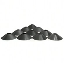 Kit Funcional 1 Escada 10 Cones Furados 10 Chapeus Pretos - Preto - Visão 3