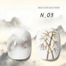 annies 10ml National Feng Shui Ink Halo Dyeing Gel Painting 2024 New White Marble Gradient Transparent Watercolor Halo Dyeing Liquid For Nail Shop Use