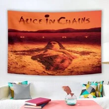 1 pieza Póster bandera de Alice In Chains, decoración clásica de música para dormitorio, tapiz de pared colgante, decoración de habitación, Navidad - Multicolor - Ver 1